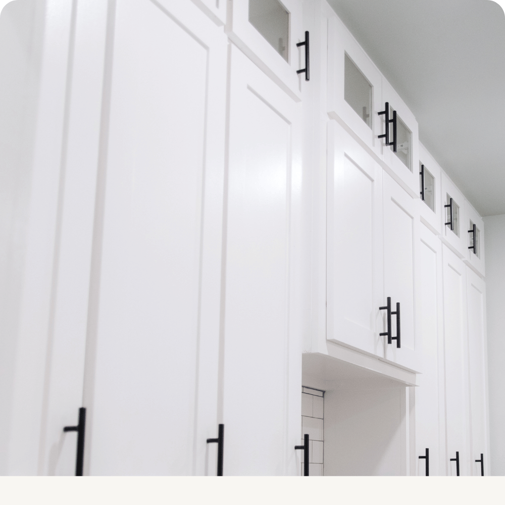 White painted kitchen cabinets