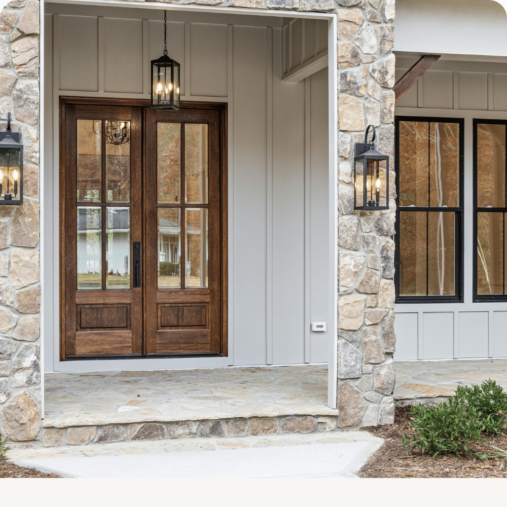 Painted home exterior and front entryway